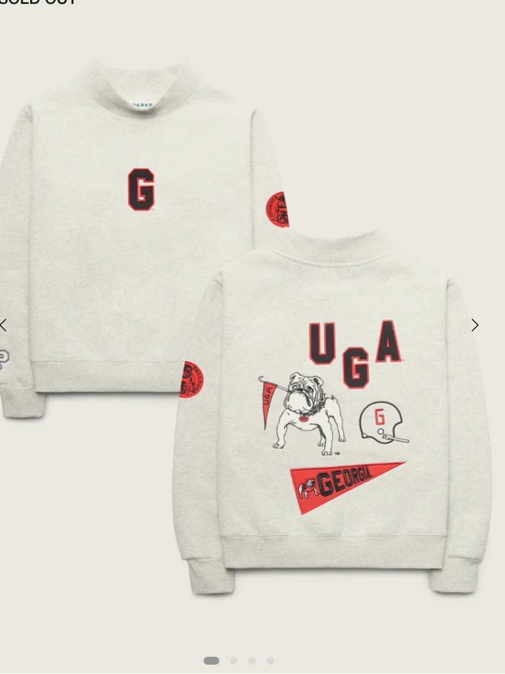 NWT Parke x '47 Georgia bulldogs fleece mockneck size s/m